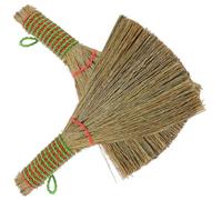 PAMINGONO Balais de Nettoyage en Paille de Riz Lot de 2 Petits Balais Naturels Brosse à Main pour Nettoyage de Table et Bureau Usage Intérieur Manche Court Ergonomique