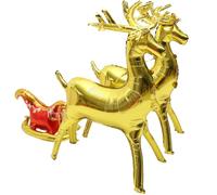PAMINGONO Ballon de Noël Gonflable 3d en Film D'aluminium Stable et Réutilisable, Kit de Décoration Festive pour Fêtes et Vitrines, 1 Set Élan et Traîneau