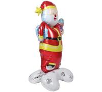 PAMINGONO Ballon Père Noël Géant Aluminium Autoportant Décoration Festive de Noël Ballon Figure Debout pour Fête et Photo Accessoire Ambiance Hivernale