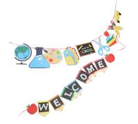 PAMINGONO Bienvenue À Pull The Flag Classroom Banner Aux Décorations Scolaires Bannières Bal Premier Jour D'École Bannière Petite Décoration De École Guirlande De