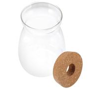 PAMINGONO Bocal à Terrarium en Verre Transparent pour Micro-Paysage, Contenant D'écosystème Stable en Bois et Verre, pour Décorer Chambre ou Salon