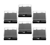 PAMINGONO Boîte à Badges Transparente 6 Pièces avec Mousse Intérieure Noire Plate 56X56X22 MM Organisateur Compact pour Épinglettes Étui de Transport pour Rangement et Exposition