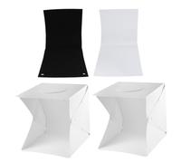 PAMINGONO Boîte à Lumière Portable 30 CM avec LED Douce Kit Studio Photo avec 2 Fonds Éclairage Lumineux pour Photographie en Boîte Lumineuse et Tente Lumineuse pour Bijoux et Petits