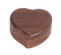 PAMINGONO Boîte à Musique à Remonter en Noyer Forme Cœur Décoration Saint Valentin Mélodie Romantique pour Bureau Présent Bois Naturel Coffret Musical Vintage pour Anniversaire et