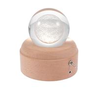PAMINGONO Boîte à Musique Boule de Cristal LED Veilleuse Projection, Décoration Bureau Élégante, Petite Veilleuse Musicale Décorative pour Chambre et Présent Romantique