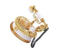 PAMINGONO Boîte à Musique Rétro Modèle Téléphone Décoratif Blanc pour Bureau, Coffret de Rangement Musical Élégant, Décoration Intérieure Artistique, Accessoire Vintage pour Maison et