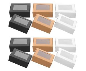 PAMINGONO Boîtes à Savonnette Légères Lot de 30 en Papier avec Fenêtre Transparente Design Élégant pour Emballage de Savonnette Artisanal et Petits Objets