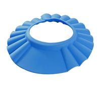 PAMINGONO Bonnet de Ajustable pour Bébé Garçon Fille en Eva Solide Bleu, Léger et Étanche, Facile à Porter pour Protection Cheveux Pendant le Bain