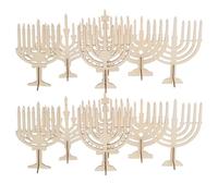 PAMINGONO Bougeoir Décoratif Hanukkah en Bois Brut, Kit DIY Réutilisable pour Décoration de Maison et Table de Nuit, Pièces Non Finies pour Assemblage Personnalisé