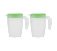 PAMINGONO Broc à Eau en Plastique 2Pcs avec Couvercle Étanche et Poignée Confortable, Pichet à Jus pour Réfrigérateur 1L pour Restaurants et Cafés Réutilisable