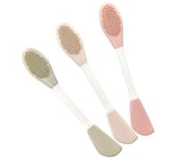 PAMINGONO Brosse à Masque Silicone Double Tête 3 Pièces Poignée Ergonomique pour Exfoliation Faciale et Application Précise Lors de Votre Routine de Soin Visage