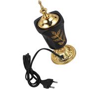 PAMINGONO Brûleur Électrique Rétro pour Encens Poêle à Arôme Décoratif Compact et Léger Diffuseur Ambiance pour Bureau Salon et Espace Détente Noir