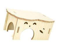 PAMINGONO Cabane en Bois pour Hamster et Cochon d'Inde, Facile à Nettoyer, Fonction Broyage des Dents, Forme Amusante, Cachette pour Petits Animaux la Cage