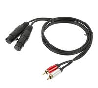 PAMINGONO Câble Adaptateur Audio Rca Mâle vers Double Xlr Mâle 1 Mètre Câble Convertisseur Audio pour Mixeur et Amplificateur Équilibré Anti-Interférences Coque Rouge et Argenté