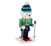 PAMINGONO Casse-Noisette Animal Ours Marionnette Décoration en Mini-Figurine Bricolage pour Bureau Salon Chambre Présent de Noël Vert Clair