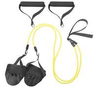 PAMINGONO Ceinture de Natation Élastique TPE Jaune 1 Set Poignée et Paquet de Rangement pour Entraînement Pratique en Piscine Petite et Natation Stationnaire