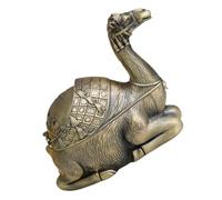 PAMINGONO Cendrier Métallique Coupe-Vent de Chameau Grand Format avec Couvercle, Design Vintage Européen, Accessoire pour Fumeur Intérieur et Extérieur, pour Salon et Table Basse