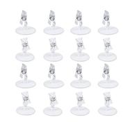 PAMINGONO Clip de Restaurant Blanc Réutilisable et Rotatif en Plastique, 16 Pièces, Pince de Siège Simple pour Photos et Mémos, pour Restaurant et Shower