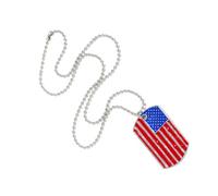 PAMINGONO Collier Drapeau Américain en Alliage Résistant Rouille Pendentif Usa Chic et Élégant pour Homme Accessoire de Mode
