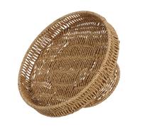 PAMINGONO Corbeille à Fruits en Plastique Imitation Rotin Rustique et Lavable, Bol Polyvalent pour Table à Manger Professionnelle ou Usage Quotidien Réutilisable