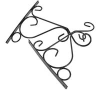 PAMINGONO Crochet Mural en Fer Noir Lot de 2pcs Suspendre de Plantes et Lanternes, Structure Triangulaire Antirouille, Design Compact et Style Rustique pour Jardins et Entrées
