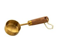 PAMINGONO Cuillère à Mesurer Mini Acier Inoxydable Doré avec Manche Bois Ergonomique Outil Précis pour Épices et Pâtisserie Accessoire de Cuisine Pratique et Élégant