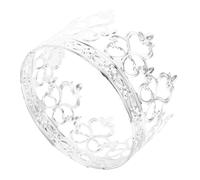PAMINGONO Décoration Gâteau Argentée de Couronne en Fer Élégante et Polyvalente pour Fêtes et Anniversaires, Mini Couronne Style Princesse pour Gâteau