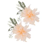 PAMINGONO Embrasses de Rideaux Décoratives à Fleurs Artificielles Réalistes, Lot de 2, Pinces en Acier Inoxydable Beige, Faciles à Ajuster pour Décoration Intérieure Moderne ou Style Ferme
