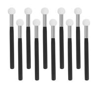 PAMINGONO Ensemble de 10 Brosses Éponge Ronde pour Maquillage Manche en Bois, Pinceau Estompeur pour Correcteur, Applicateur Mini Éponge, pour Visage et Yeux