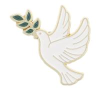 PAMINGONO Épingle Raffinée Rameau D'olivier pour Paquet et Vêtements Broche Oiseau Blanc en Alliage Élégant et Présents Accessoire Vie Quotidienne