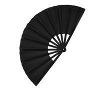 PAMINGONO Éventail Pliant Noir de Style Chinois, Facile à Transporter, en Abs et Polyester, pour Scène et Soirée Dansante, Design Délicat et Vintage