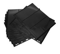 PAMINGONO Feuilles Mobiles pour Collection de Timbres 10 Pcs Format Standard 9 Trous Double Face Noir Pochette de Rangement pour Timbres Encart de Collection Pratique pour Albums de