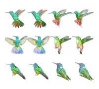 PAMINGONO Films Adhésifs pour Fenêtres Moustiquaires Anti-collision Autocollants Magnétiques Oiseaux en Pvc, Décoratifs pour Fenêtres D'écran Extérieur, Lot de 12 Pièces