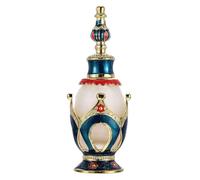 PAMINGONO Flacon de Parfum Vintage Arabe 25ml en Verre et Alliage Bleu | Format Voyage, Style Moyen-oriental Élégant, pour Mariage et Fêtes, Idée Présent pour Occasions Spéciales