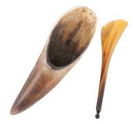 PAMINGONO Grattoir à Visage en Corne de Bœuf Naturel, Outil de Massage Léger pour Santé du Corps, 2 Pièces, Compact et Réutilisable, pour Usage Quotidien