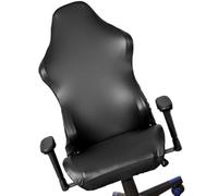 PAMINGONO Housse de Chaise de Gaming Noire en PU Extensible Housse D'accoudoir Amovible Antidérapante pour Fauteuil Pivotant, pour Salle de Jeux