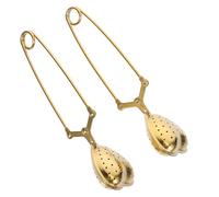 PAMINGONO Infuseur à Thé en Acier Inoxydable Doré, Lot de 2, Filtre Cœur Créatif Facile à Nettoyer, Adapté aux Herbes et Épices pour Maison et Tea Party