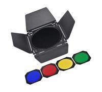 PAMINGONO Kit d'Accessoires pour Lampe Flash Professionnelle 18 CM Barrière Lumineuse à Quatre Volets Filtre Nid d'abeille et 4 Filtres de Couleur pour Photographie Portrait et Nature