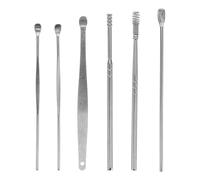 PAMINGONO Kit D'extraction de Cérumen avec Design en Spirale Confortable et Facile à Utiliser 6 Pièces en Acier Inoxydable pour Nettoyage Auriculaire Familial