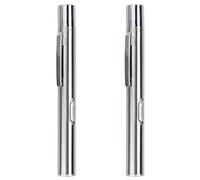 PAMINGONO Lampe Stylo Médicale Lot de 2 Pièces et Trousse de Secours LED Rechargeable USB en Acier Inoxydable Argenté Clip de Poche Portable pour Usage