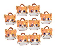 PAMINGONO Lot de 10 Boîtes à Friandises en Carton Recyclable Poignée Motif Chat Format Petit Coffrets Présents pour Bonbons Snacks et Emballages à Offrir