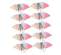 PAMINGONO Lot de 10 Fanions Décoratifs Arc-en-Ciel pour Salle De Classe Décoration De Fête Drapeau De Salle De Classe Disco Multicolore Fanion Triangle Tissu Papier
