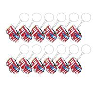 PAMINGONO Lot de 12 Porte-Clés Camion de Pompiers Miniatures Rouges Accessoires Fête D’Anniversaire Décorations Shower Présents D’Invités Thème Pompier Porte-Clés Remerciement Polyvalents