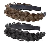 PAMINGONO Lot De 2 Bandeaux Tressés Synthétiques Pour Perruques Accessoires Capillaires Pour Femmes