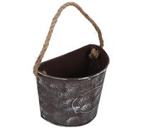 PAMINGONO Lot de 2 Jardinières Murales en Fer Vintage Corde de Chanvre Pots Suspendus Décoratifs pour Plantes D’Extérieur et Intérieur Balcon Terrasse et Jardin