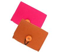 PAMINGONO Lot De 2 Pochettes De Rangement Huiles Essentielles 2 Pièces Feutre Synthétique Rose Fuchsia Et Marron Voyage Organisation pour Flacons Essentiels Paquet à Main