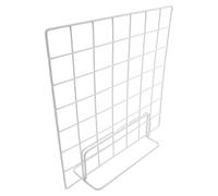 PAMINGONO Lot de 2 Présentoirs Grille Métallique Blancs 35X35 CM Base Large Support Filaire Multifonction pour Affichage Photo Bijoux et Décorations Organisateur Portable Bureau et