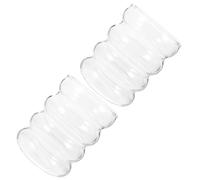 PAMINGONO Lot de 2 Verres à Boire en Verre Ondulé Transparent Résistants au Chaud Froid Compatibles Micro-Ondes 250 Ml pour Café Thé Whisky et Boissons Lactées à la Maison