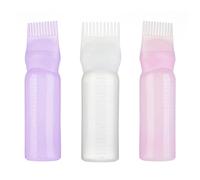 PAMINGONO Lot de 3 Flacons Applicateurs pour Teinture Capillaire en Plastique 120ml Légers Surface Lisse pour Usage Salon et Coiffure Professionnelle