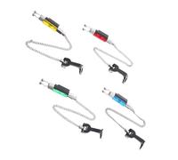 PAMINGONO Lot de 4 Alarmes de Pêche sans Lumière Indicateurs Oscillants pour Canne à Pêche Chaîne Flexible Multicolore